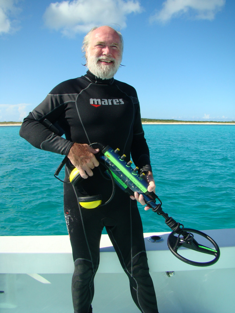 Dr E Lee Spence with Excalibur II metal detector