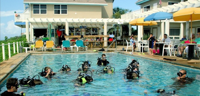 Kids Sea Camp Pool Training with Divetech in Grand Cayman.