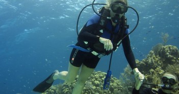 Paula Brazier and instructor Mike Schouten’s on her first dive.