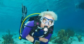 Master Scuba Diver Paula Brazier enjoying some bottom time in Little Cayman.