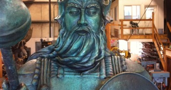 The Guardian of the Reef sculpture as he goes in the crate to be shipped from the foundry. Photo courtesy Divetech.