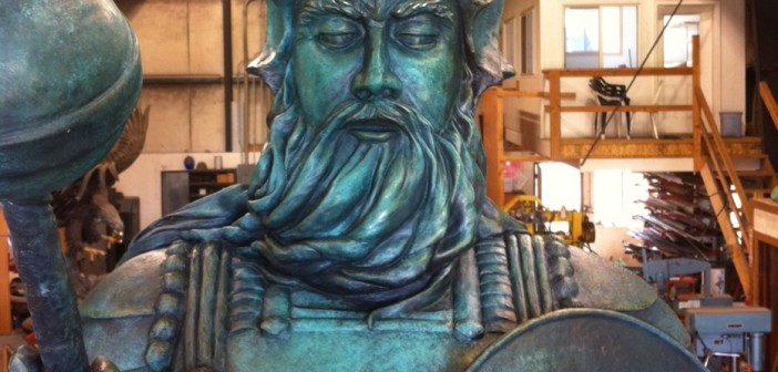 The Guardian of the Reef sculpture as he goes in the crate to be shipped from the foundry. Photo courtesy Divetech.