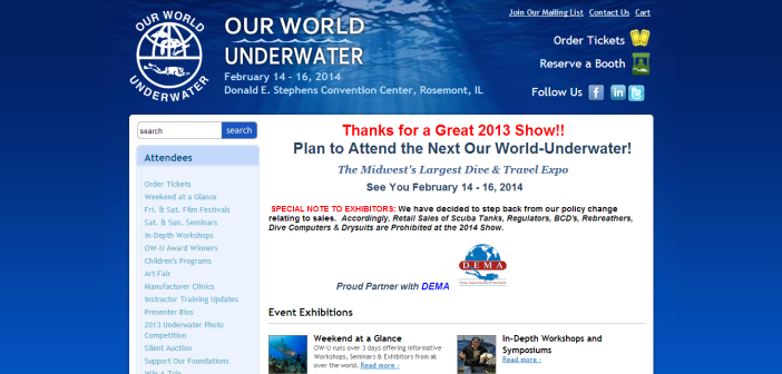 Our World Underwater at The Scuba News