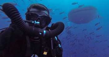 Scuba Selfie - Andy Phillips with a Whale Shark