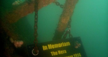 Divers lay commemorative plaque on historic wreck Hera Plaque