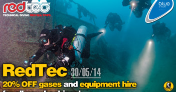 20% OFF gases and equipment hire on upcoming RedTec diving holiday!