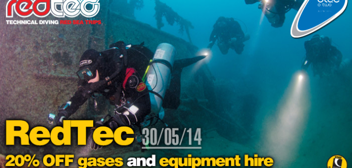 20% OFF gases and equipment hire on upcoming RedTec diving holiday!