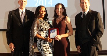 Accepting the CIHRP Award at the society's gala are (from left to right) Walter Findlay, Cashema Rankine, Beth Hiryok and Phil Jackson (Past President of CIHRP). Red Sail Sports is the first watersports company to receive this award. Photo courtesy Red Sail Sports.