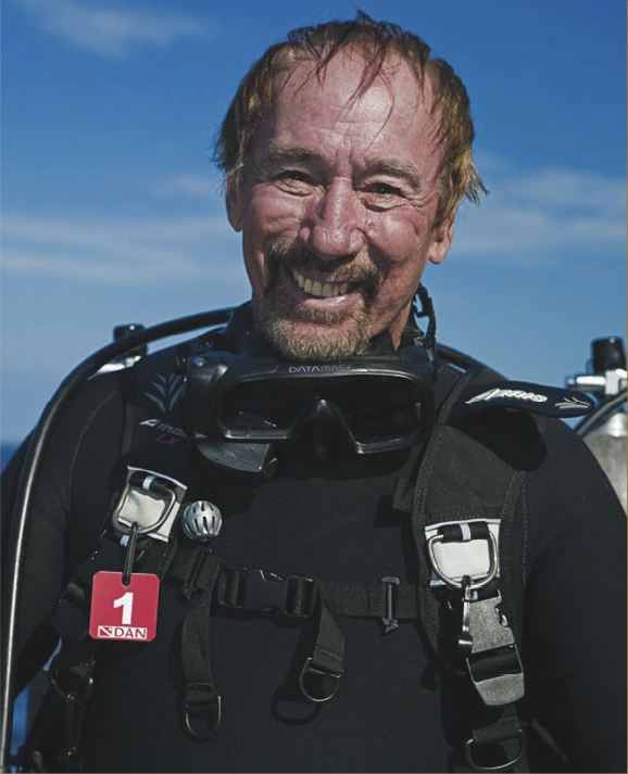 Neal Watson has enjoyed a varied career in commercial diving, stunt coordination for the films and TV, hotel management, and diving franchises. He holds several Guinness World Records and has worked taught several celebrities to dive. Photo courtesy ISDHF