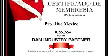 Pro Dive Mexico DAN Certificate