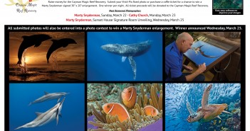 Event poster which includes the prints that will be raffled off to raise money for the Magic Reef Restoration Project. Courtesy Rick Voight, Vivid-pix
