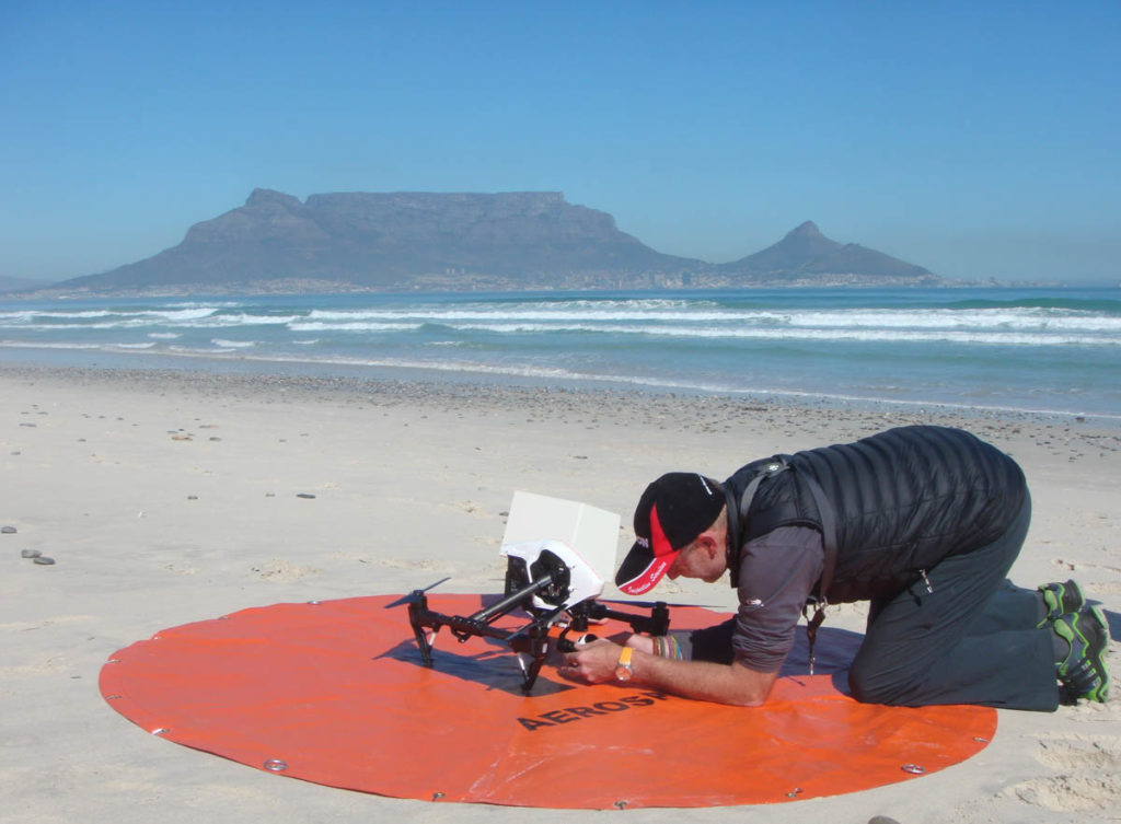 Laurent Schneitter of Aerospector preparing a drone for a second aerial photographic survey of the assumed Haarlem survivor camp site during 2015. (Bruno Werz).