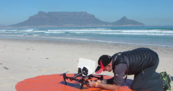 Laurent Schneitter of Aerospector preparing a drone for a second aerial photographic survey of the assumed Haarlem survivor camp site during 2015. (Bruno Werz).