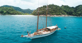 Scuba Divers Take the Plunge from Luxury Yachts Burma Boats