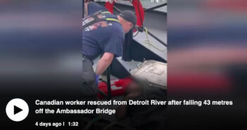 Rescue at the Ambassador Bridge, Windsor, Ontario Canada Ambassador Bridge Rescue