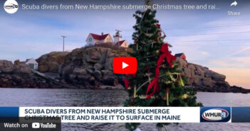 Watch as New Hampshire Scuba Divers Submerge and Resurface a Christmas Tree off the Coast of Maine