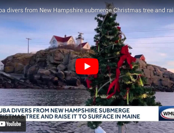 Watch as New Hampshire Scuba Divers Submerge and Resurface a Christmas Tree off the Coast of Maine