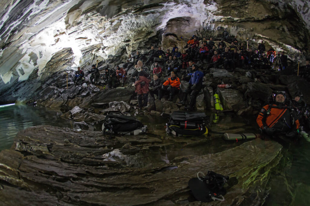 The audience at the Plura Cave Wedding in 2019 at the same venue as the Concert will be held, Photo Pekka Tuuri