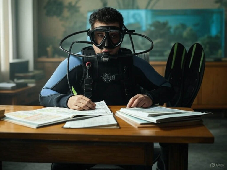 Diver Studying