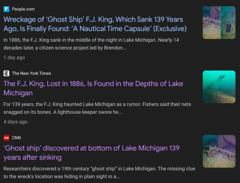 Publicizing a New Found Shipwreck Publicizing a New Found Shipwreck