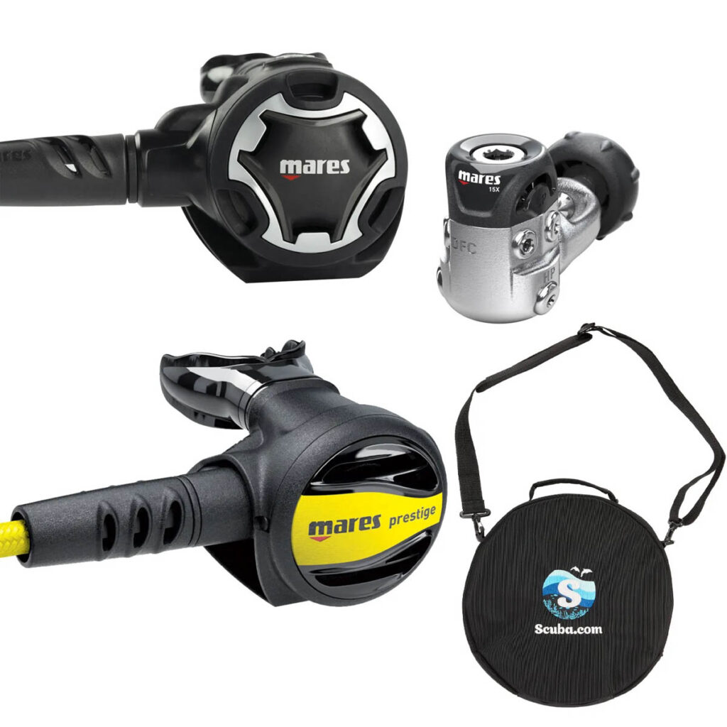 Mares Dual 15X Regulator with Prestige Octopus and Regulator Bag