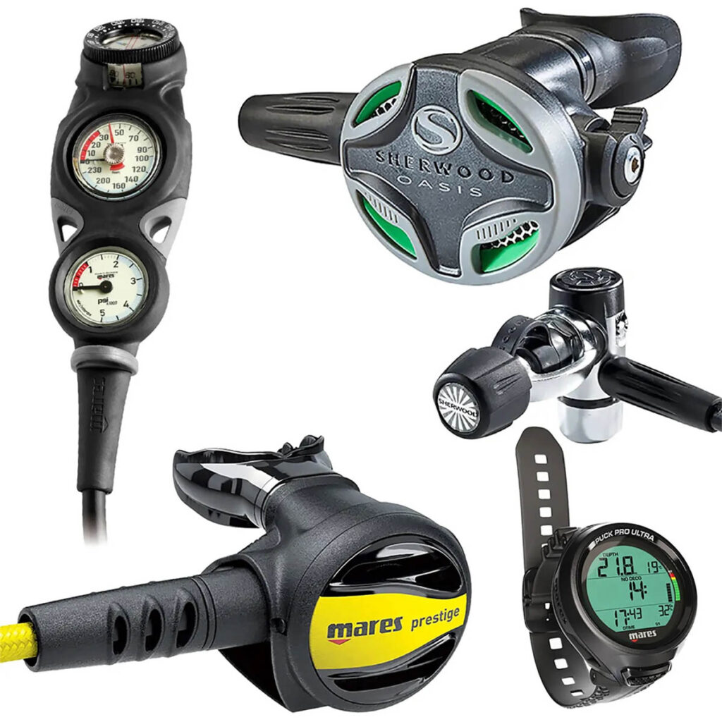 Sherwood Scuba Regulator Computer 3 Gauge Package