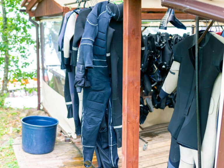 Hanging Wetsuits