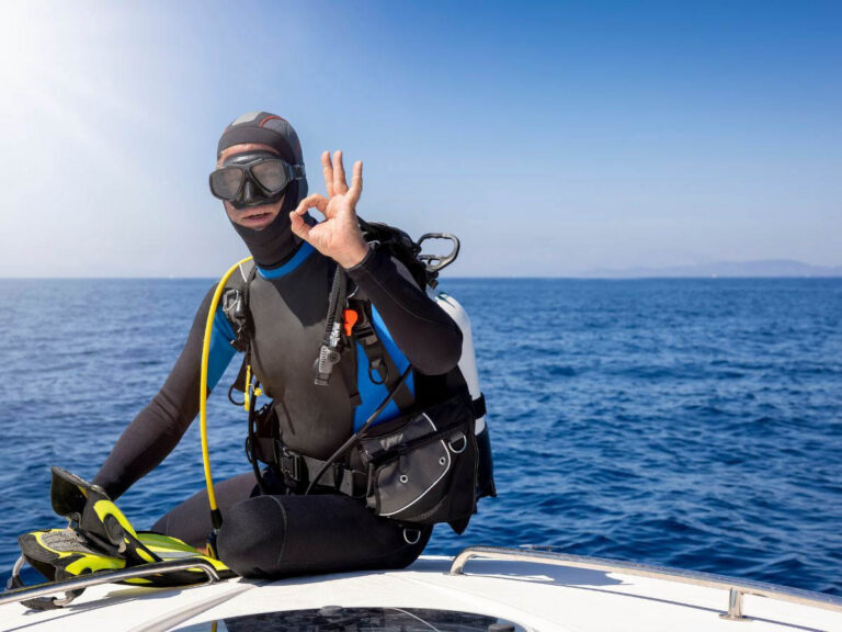 Diver on Boat
