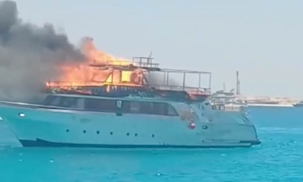Tourist Boat Engulfed by Fire Off Hurghada as All Passengers Escape Safely Hurghada Boat Fire